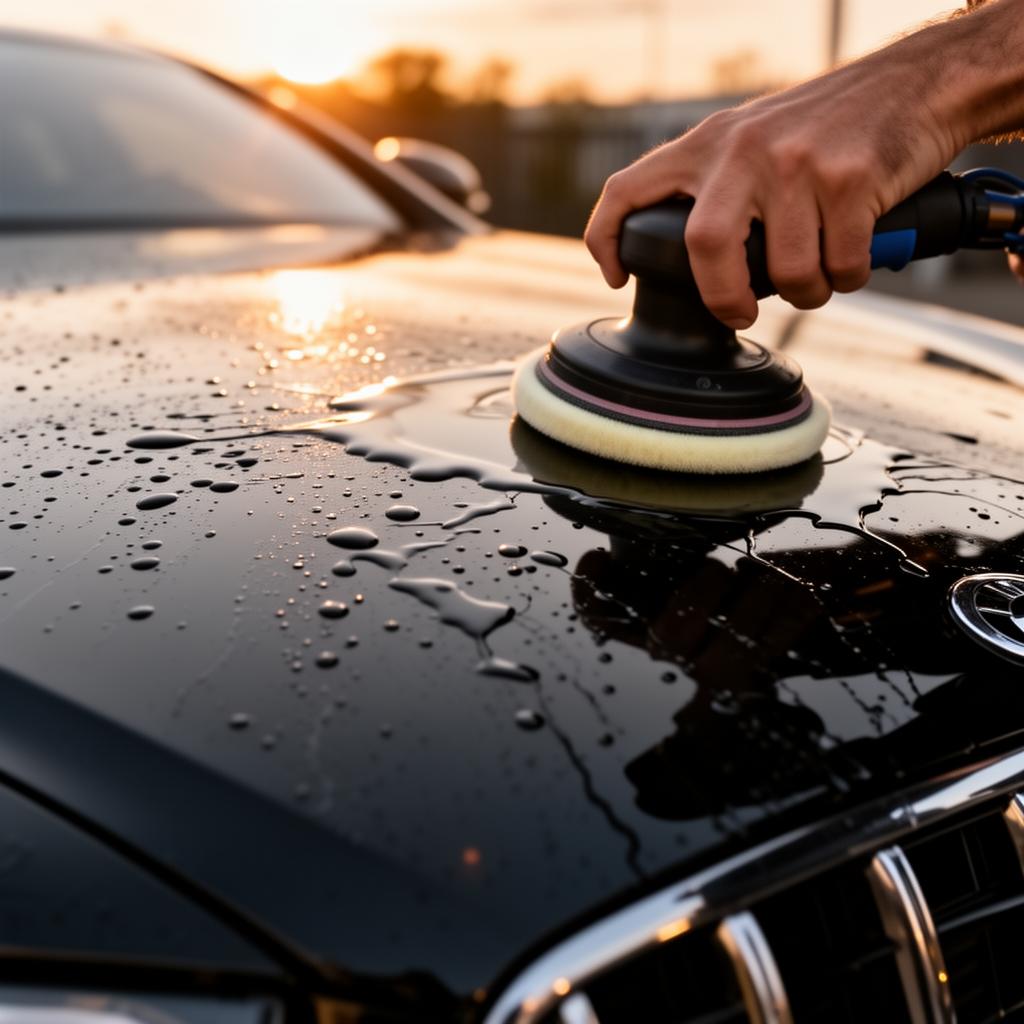 Ceramic coating applied to luxury car